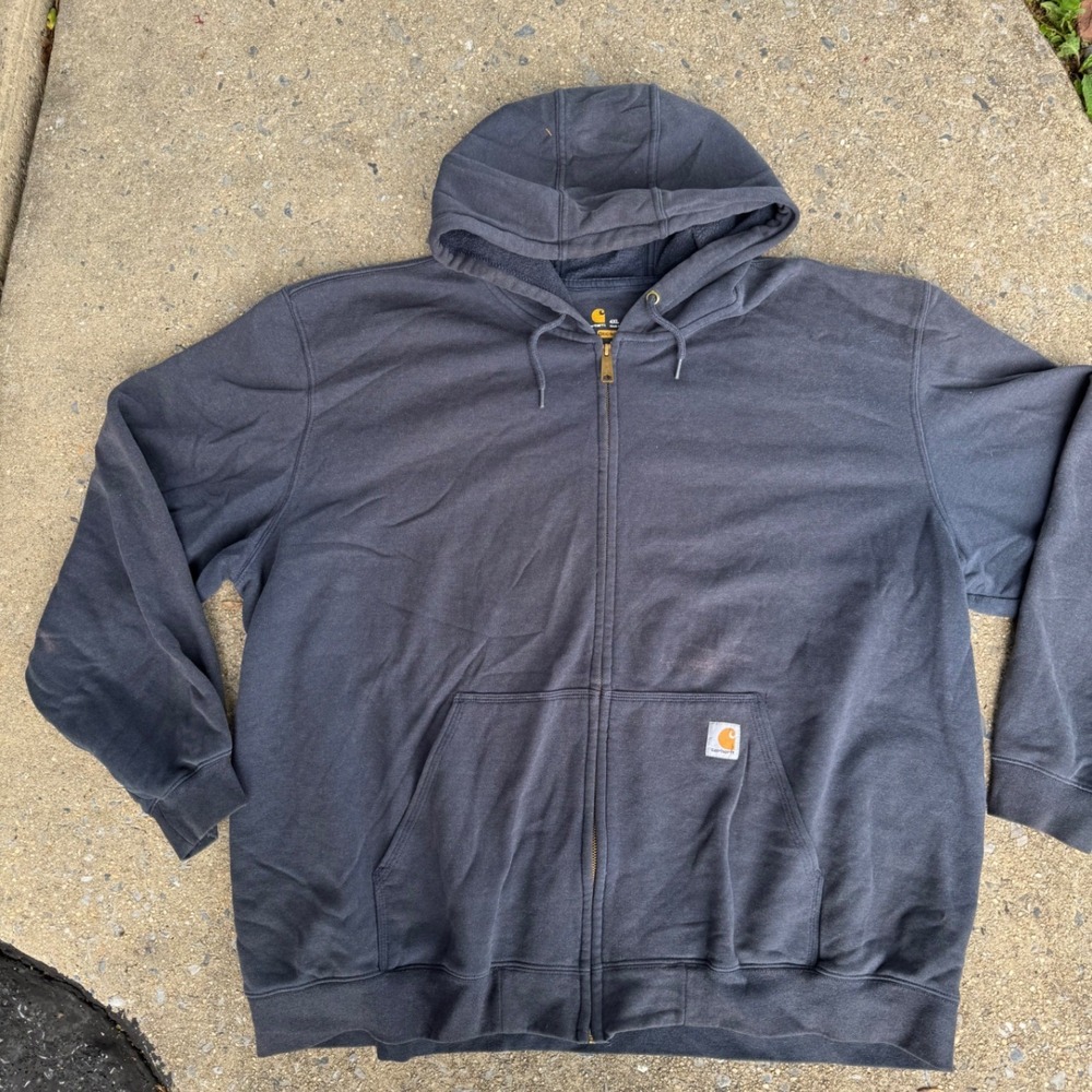 Carhartt Mens 4XL Full Zip Hoodie Dark Gray Charcoal Original Fit Sweatshirt